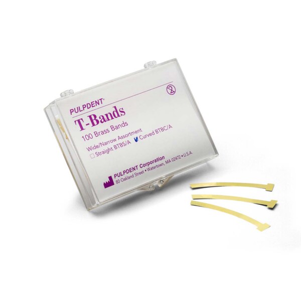 T-Bands Brass Curved Wide 100/Box