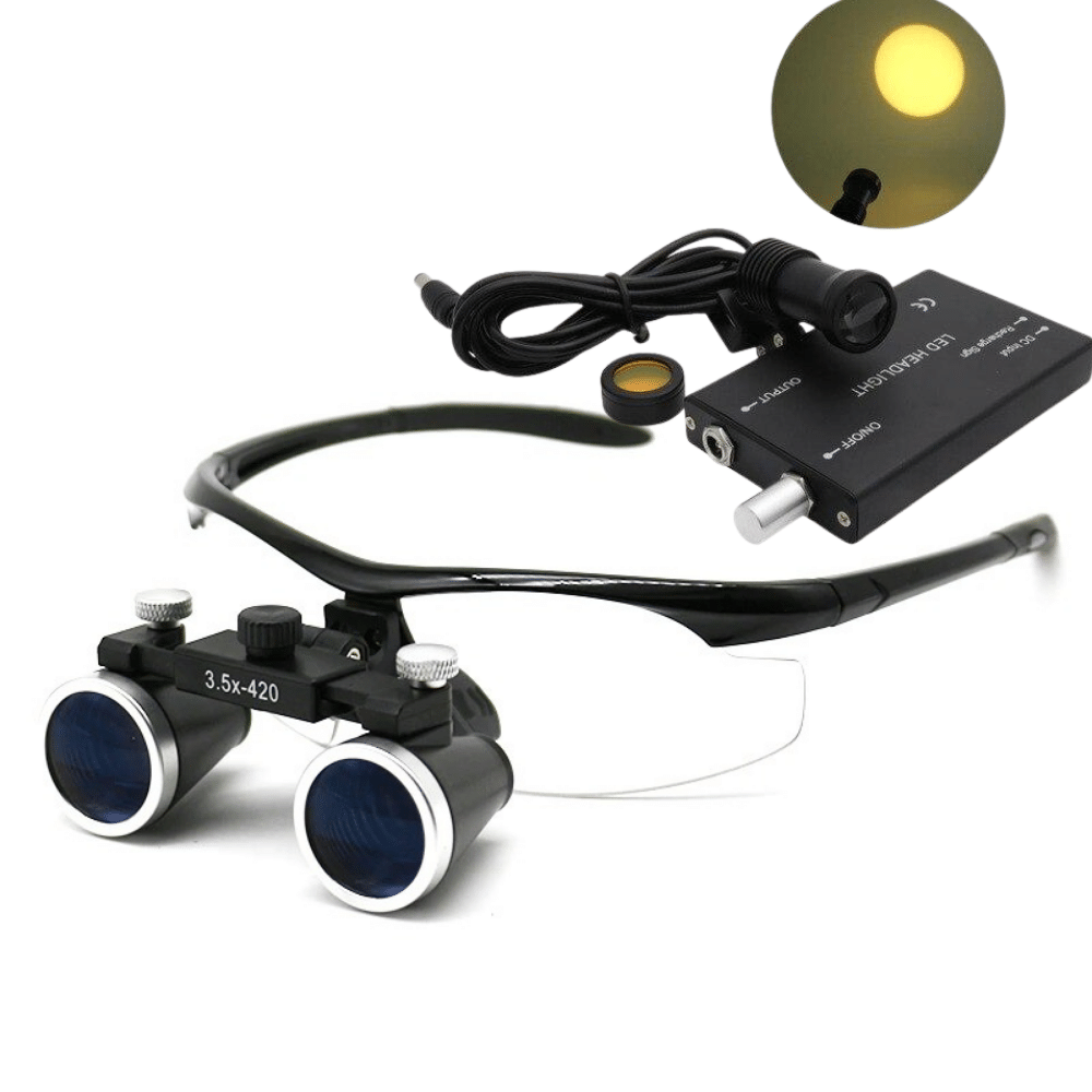 3.5x Dental Loupes and 5W Headlight with Filter
